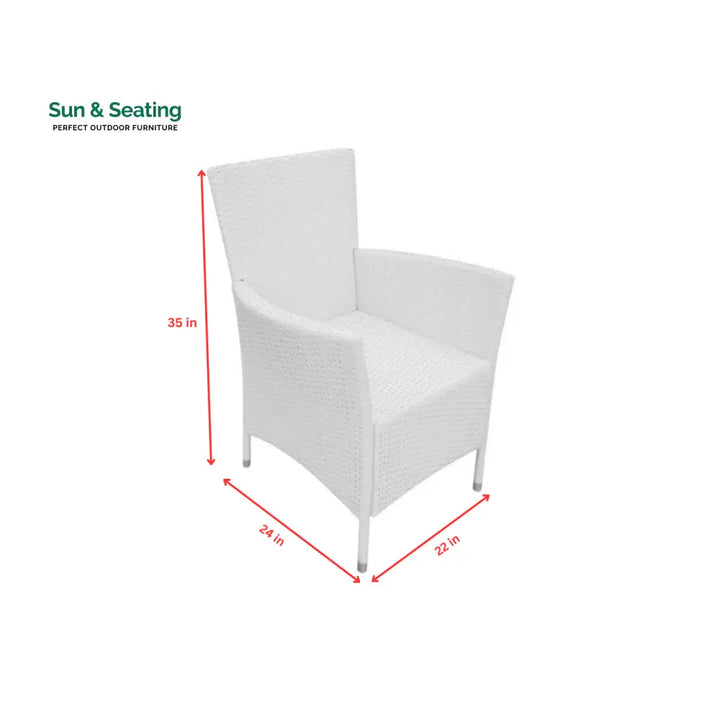 Rinaldo Outdoor Patio Dining Set 8 Chairs and 1 Table (White) Dining sets