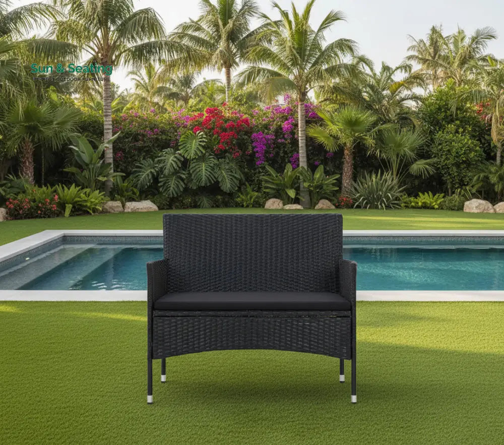 Rino Outdoor 2 seater Sofa (Black) Sofa Sets