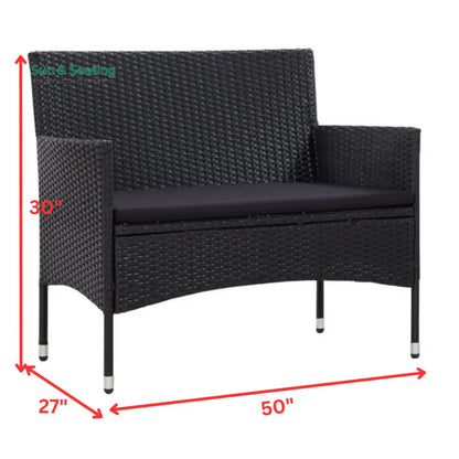 Rino Outdoor 2 seater Sofa (Black) Sofa Sets