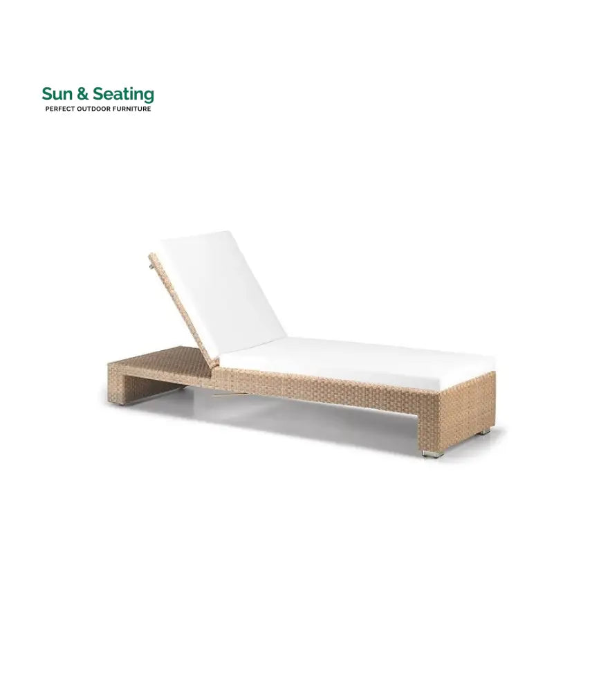 Rivera Outdoor Swimming Poolside Lounger Light Brown Loungers