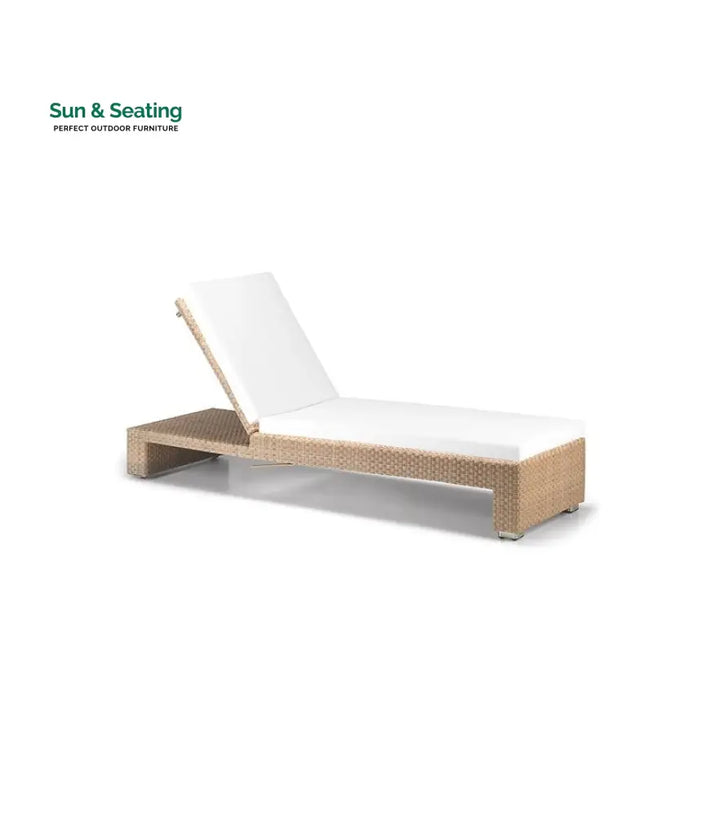 Rivera Outdoor Swimming Poolside Lounger Light Brown Loungers