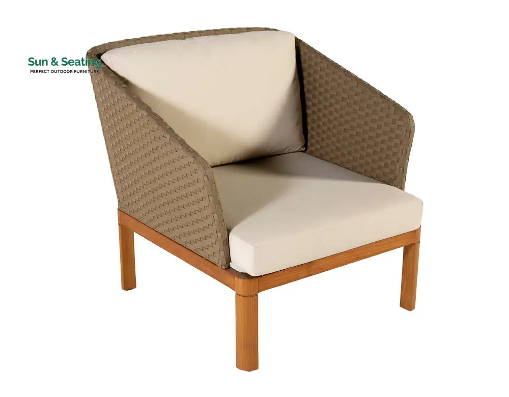 Roberta Outdoor Sofa Set 2 Seater 2 Single seater and 1 Center Table (Beige + Brown) Sofa Sets