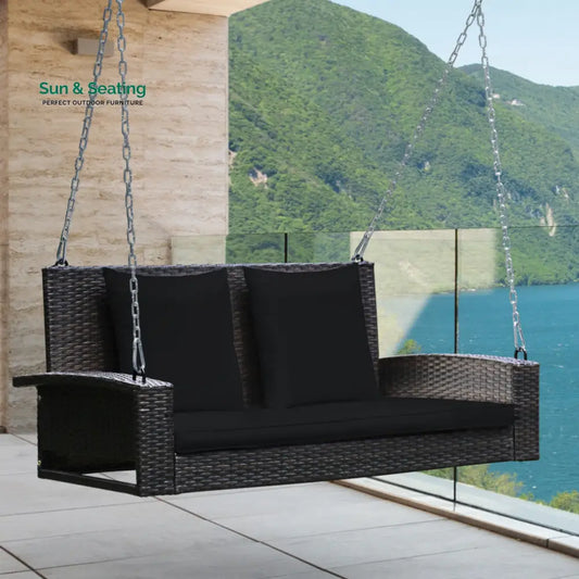 Robertina Double Seater Hanging Swing Without Stand For Balcony Garden Swing (Dark Brown) Swings