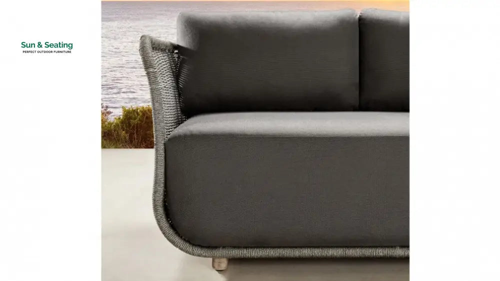 Rocco Outdoor Sofa 3 Seater 2 Single Seater (Dark Grey) Braided &amp; Rope Sofa Sets
