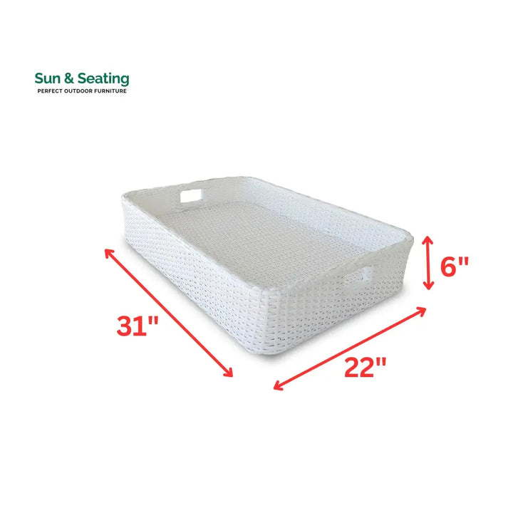 Rocío Luxury Floating Serving Tray For Swimming Pool - White(Rectangle) Floating Tray