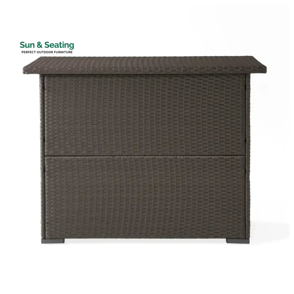 Rocio Outdoor Rattan Wicker Bar Table With Storage Selves Bar Table