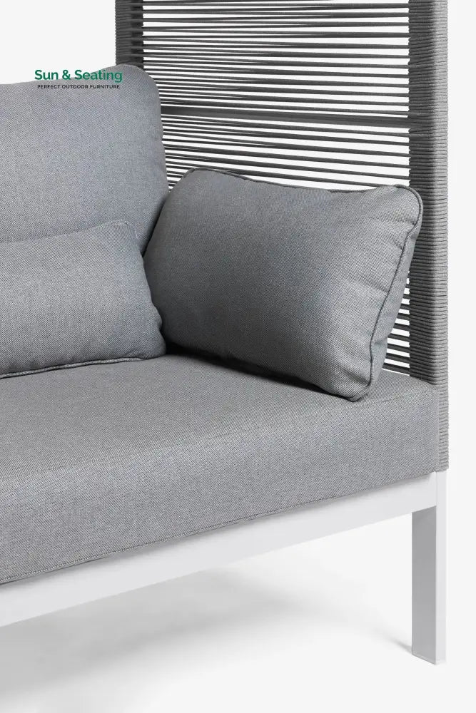 Rock Outdoor Poolside Sunbed With Cushion Daybed (Grey) Braided &amp; Rope Sunbed