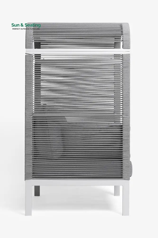 Rock Outdoor Poolside Sunbed With Cushion Daybed (Grey) Braided &amp; Rope Sunbed