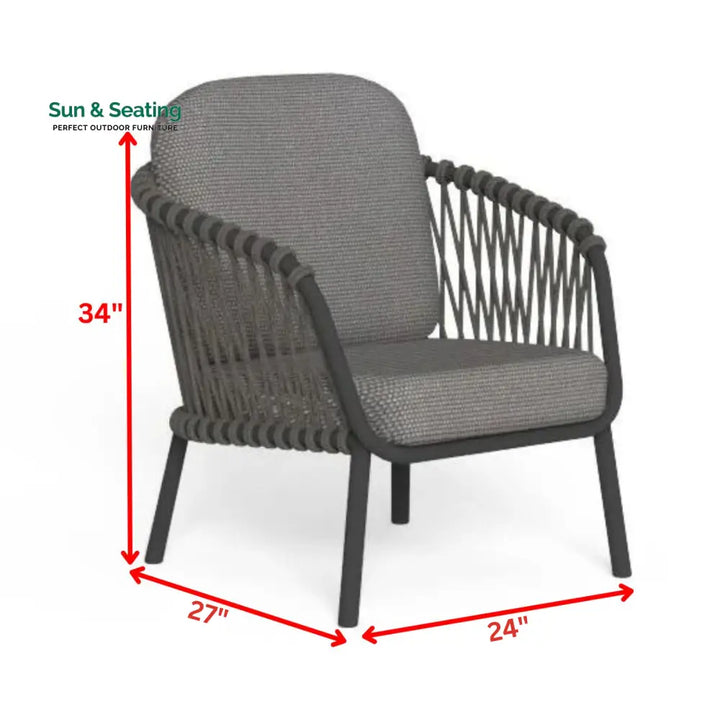 Rogar Outdoor Sofa Set 2 Seater 2 Single seater and 1 Center Table Set (Black + Grey) Braided &amp; Rope Sofa Sets