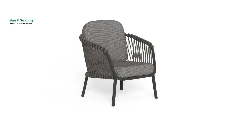 Rogar Outdoor Sofa Set 2 Seater 2 Single seater and 1 Center Table Set (Black + Grey) Braided & Rope Sofa Sets