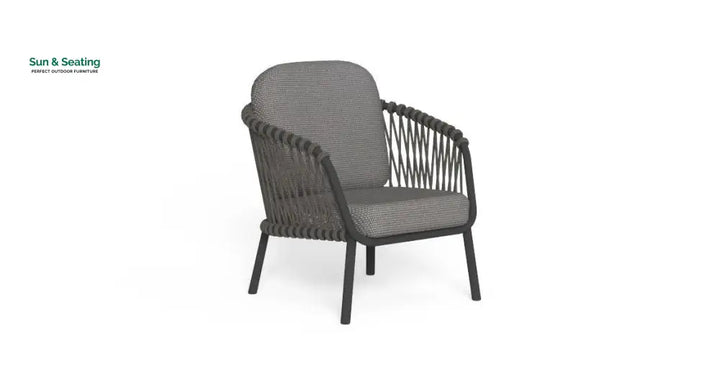 Rogar Outdoor Sofa Set 2 Seater 2 Single seater and 1 Center Table Set (Black + Grey) Braided &amp; Rope Sofa Sets