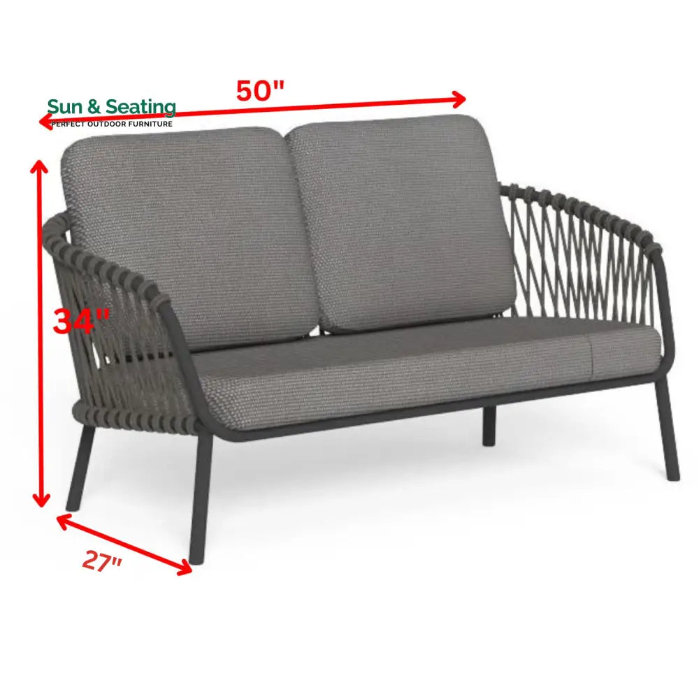 Rogar Outdoor Sofa Set 2 Seater 2 Single seater and 1 Center Table Set (Black + Grey) Braided &amp; Rope Sofa Sets