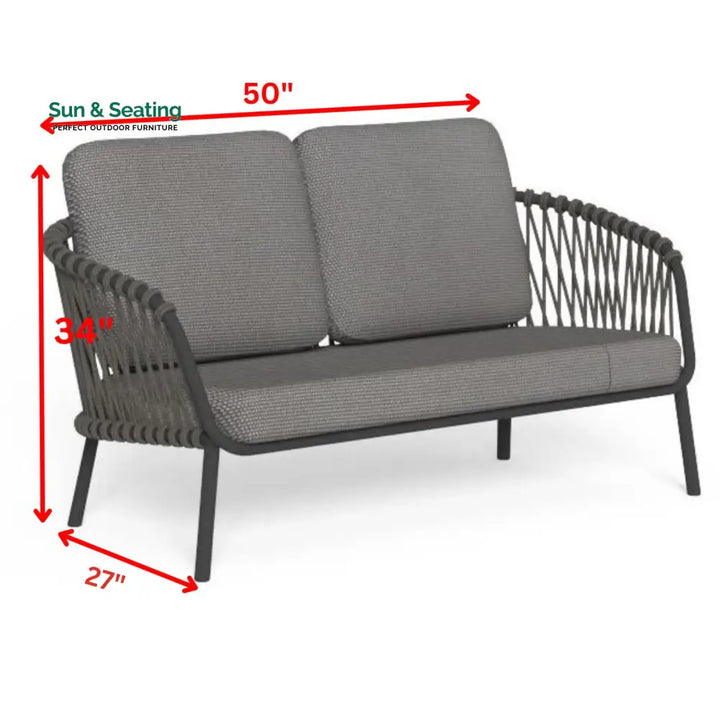Rogar Outdoor Sofa Set 2 Seater 2 Single seater and 1 Center Table Set (Black + Grey) Braided &amp; Rope Sofa Sets