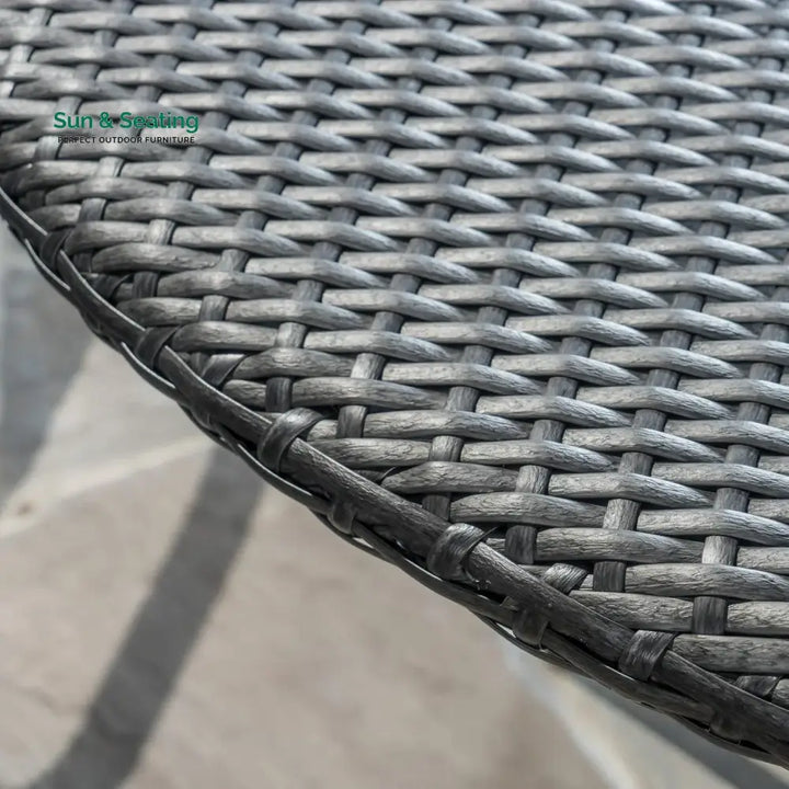 Rokia Outdoor Rattan Wicker Round Patio Table (Black) Table