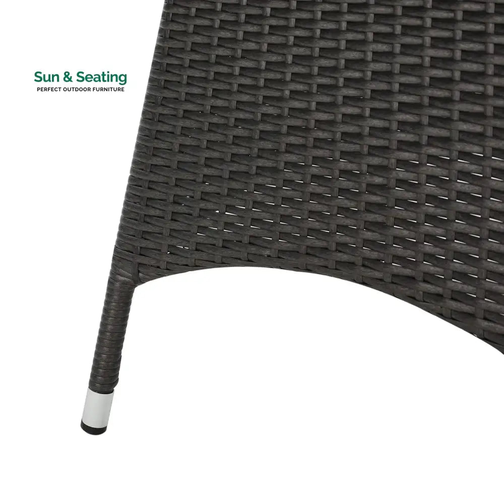 Rokia Outdoor Rattan Wicker Round Patio Table (Black) Table