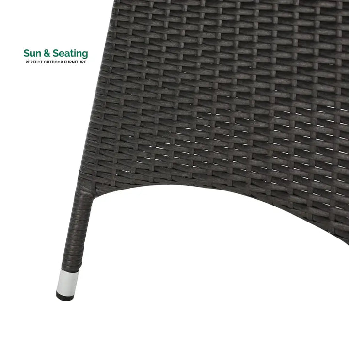 Rokia Outdoor Rattan Wicker Round Patio Table (Black) Table