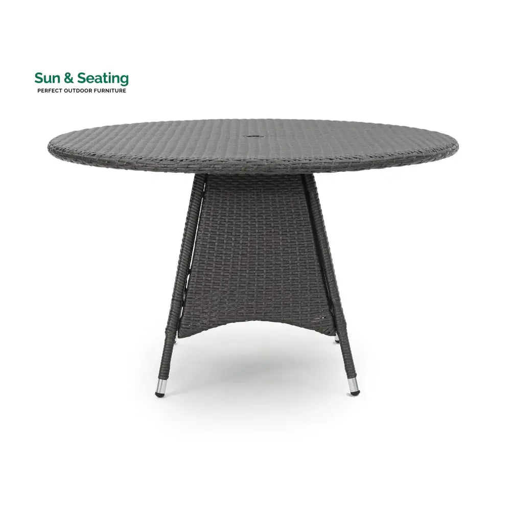 Rokia Outdoor Rattan Wicker Round Patio Table (Black) Table