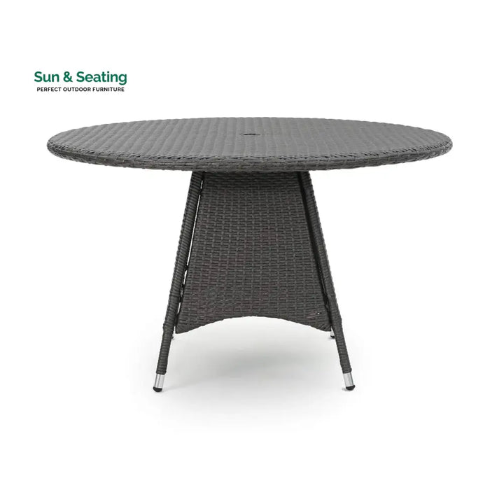 Rokia Outdoor Rattan Wicker Round Patio Table (Black) Table