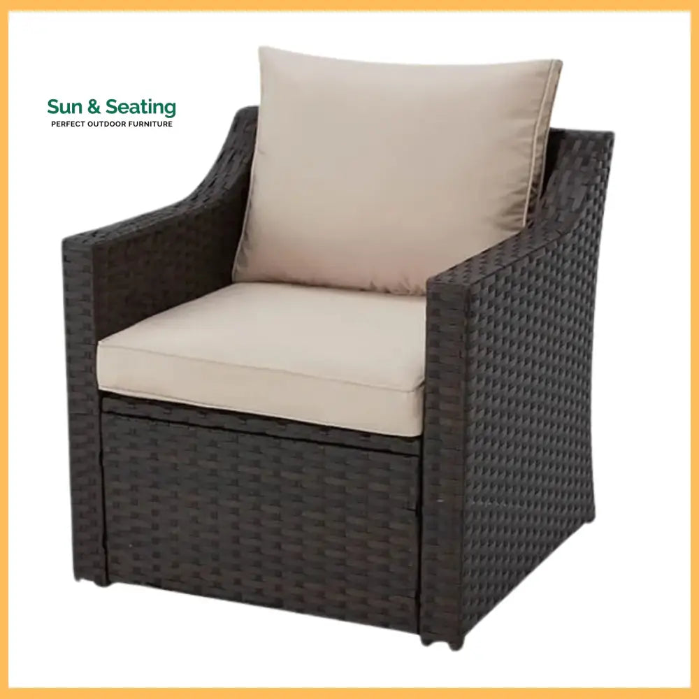 Romilly Outdoor Wicker 5-Piece Patio Sofa Set Patio Sofa Set