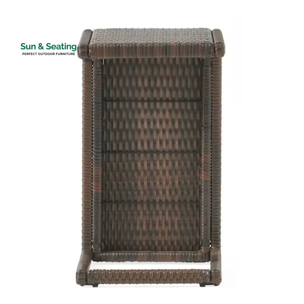 Ronke Outdoor Rattan Wicker Lounge Chairs Set of 2 with Matching Side Table Lounger Set