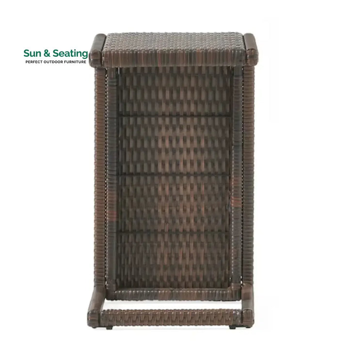 Ronke Outdoor Rattan Wicker Lounge Chairs Set of 2 with Matching Side Table Lounger Set