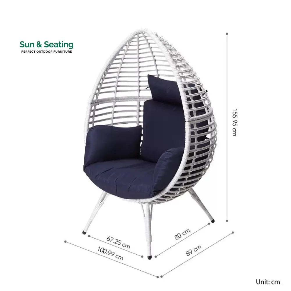 Rosabella Single Seater Swing Basket For Balcony &amp; Garden (White) Swings