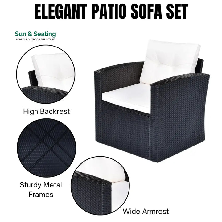 Rosario 6 Piece Outdoor Conversation Set All Weather Wicker Sectional Sofa Sofa Set