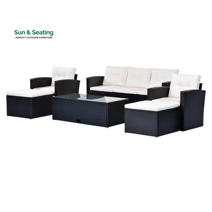 Rosario 6 Piece Outdoor Conversation Set All Weather Wicker Sectional Sofa Sofa Set