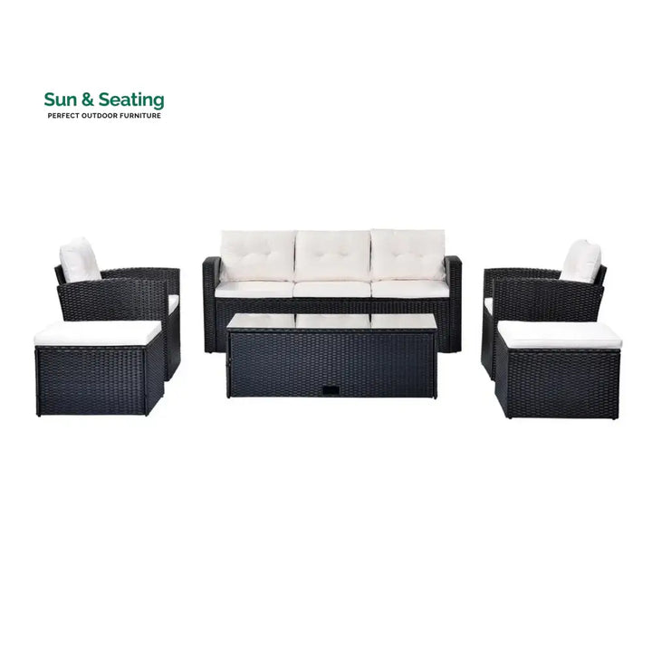 Rosario 6 Piece Outdoor Conversation Set All Weather Wicker Sectional Sofa Sofa Set