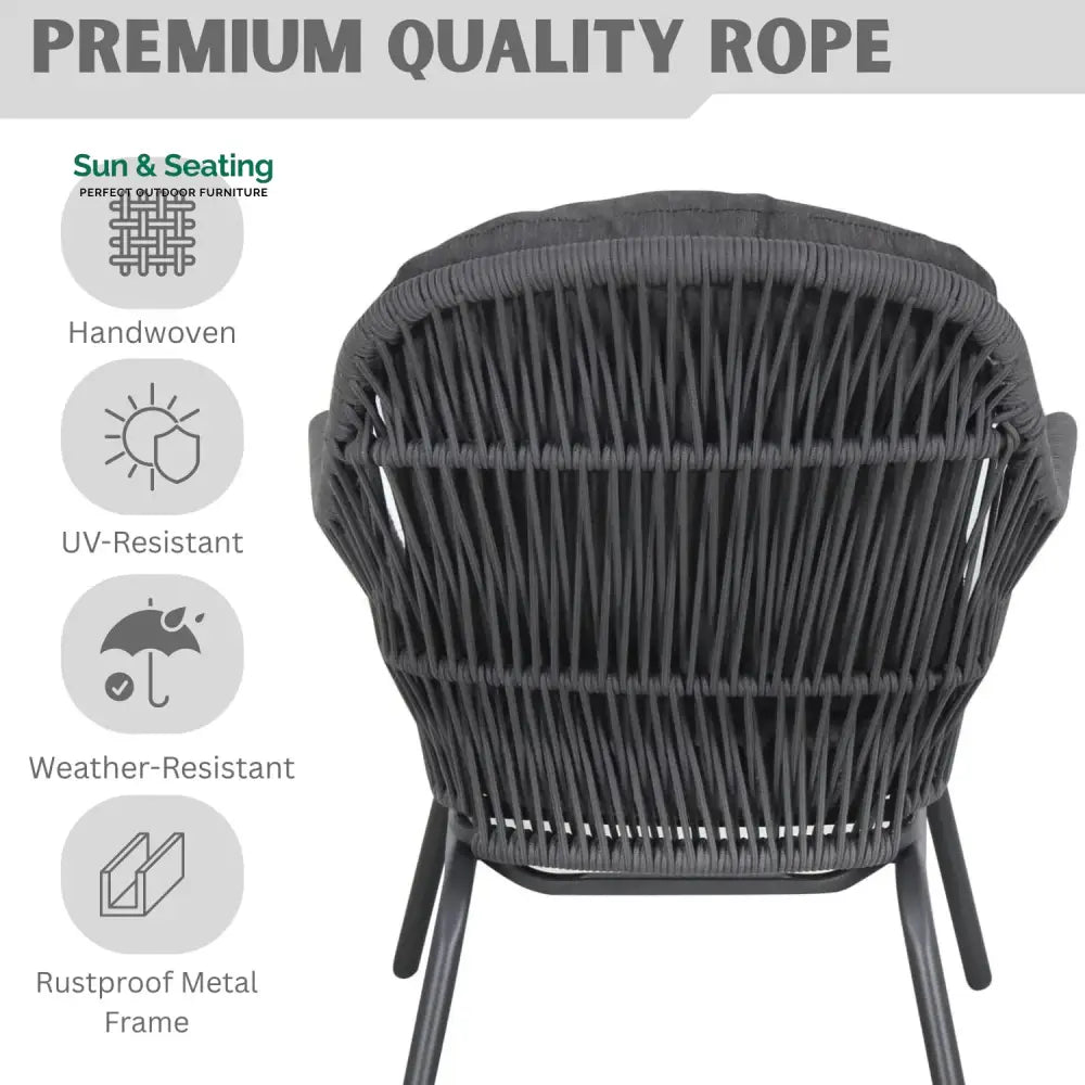 Roshni 3 Piece Outdoor Rope Patio Set Patio Set