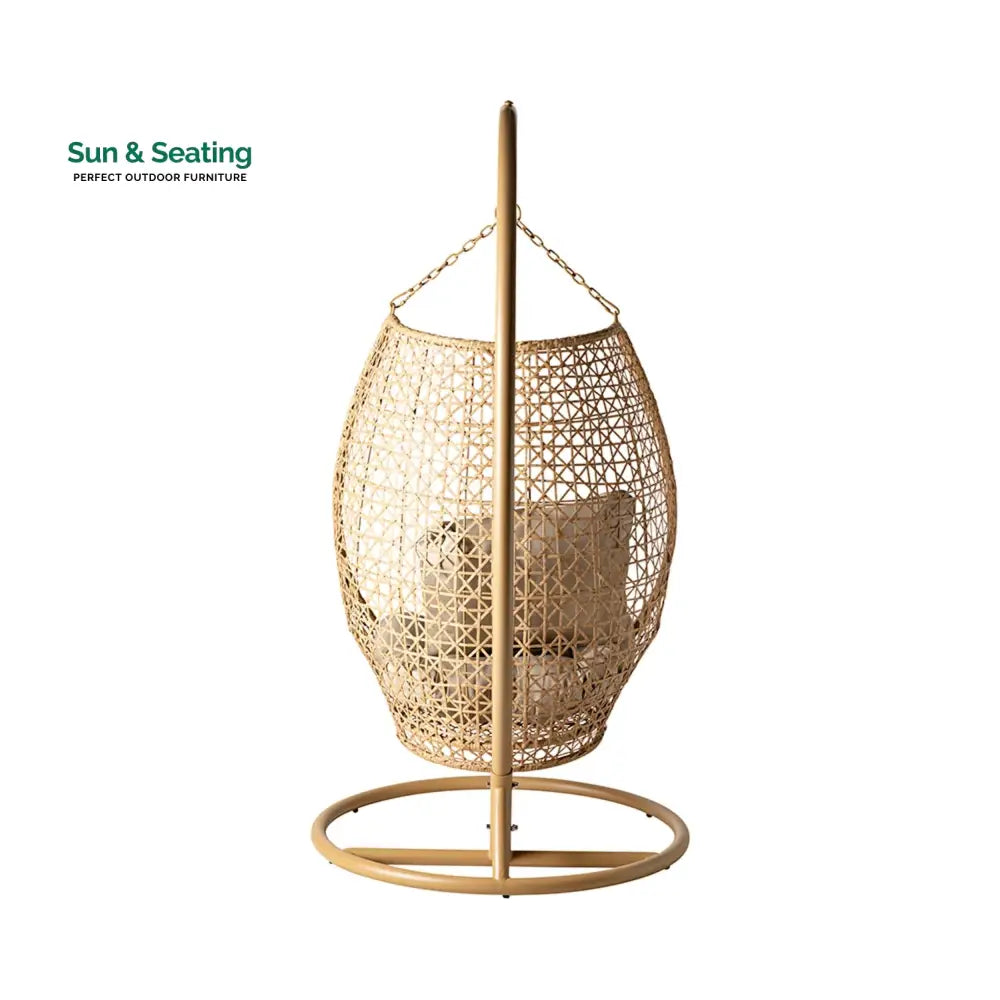 Rosie Single Seater Hanging Swing With Stand For Balcony Garden (Honey) Swings