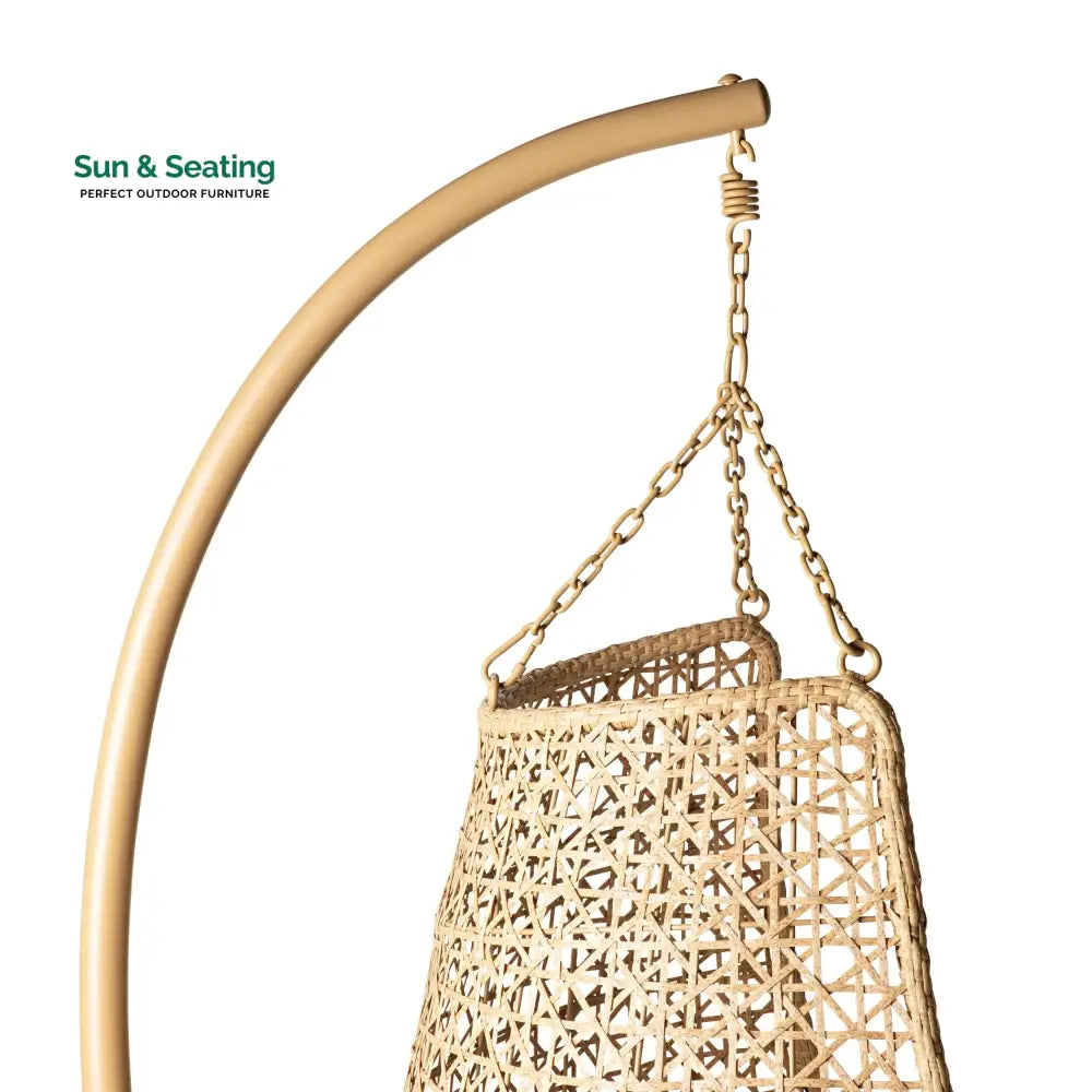 Rosie Single Seater Hanging Swing With Stand For Balcony Garden (Honey) Swings