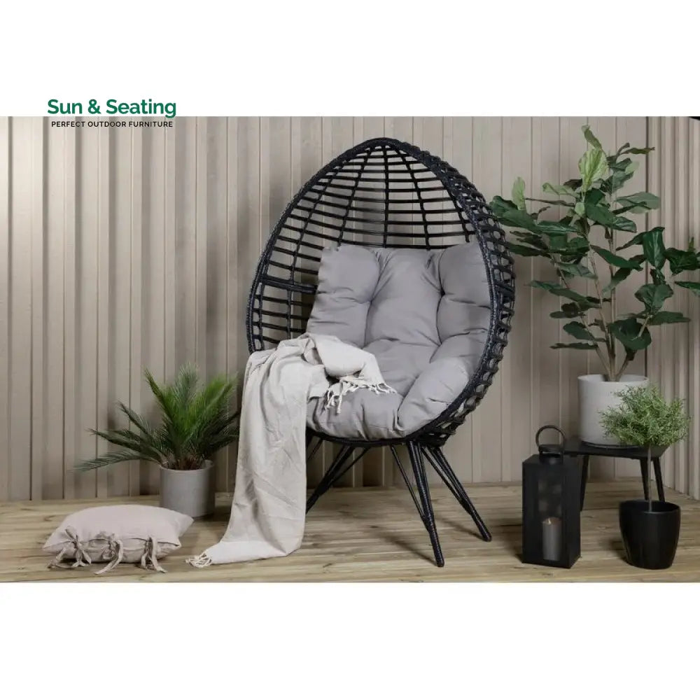 Rosiello Single Seater Swing Basket For Balcony &amp; Garden (Black) Swings