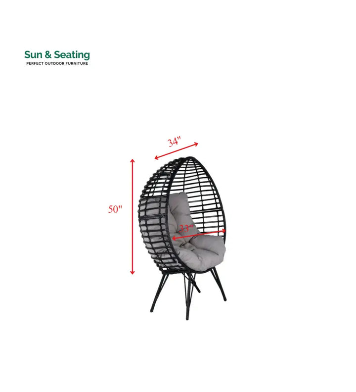 Rosiello Single Seater Swing Basket For Balcony &amp; Garden (Black) Swings