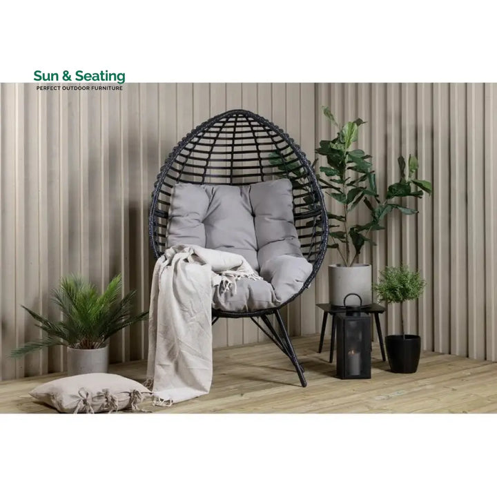 Rosiello Single Seater Swing Basket For Balcony &amp; Garden (Black) Swings