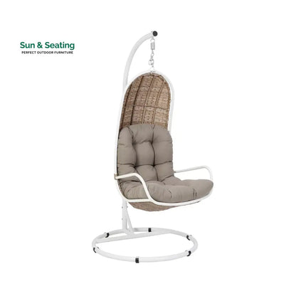 Rossi Single Seater Hanging Swing With Stand For Balcony Garden Swing (Sea shell) Swings