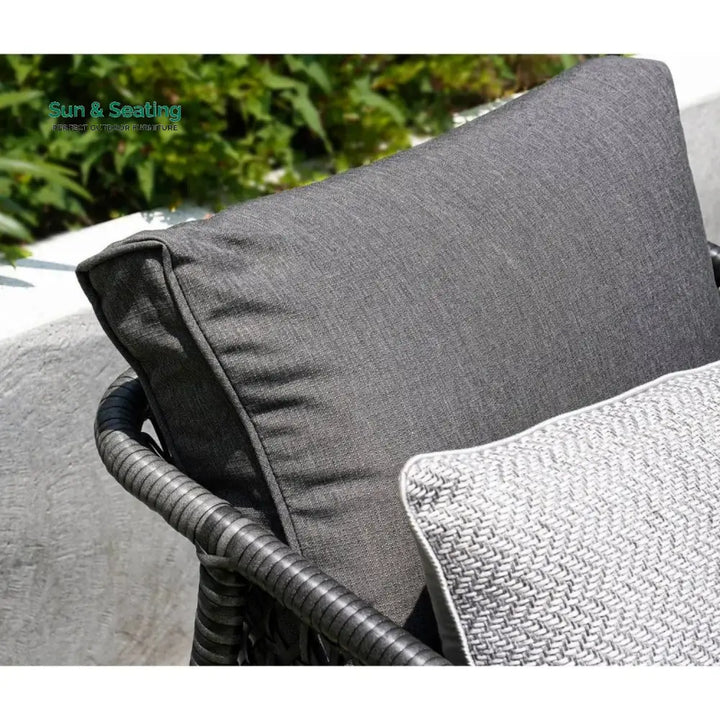 Rowan L-Shaped Patio Conversation Sofa Set with Thick Cushions &amp; Side Table (Grey) Sofa Set