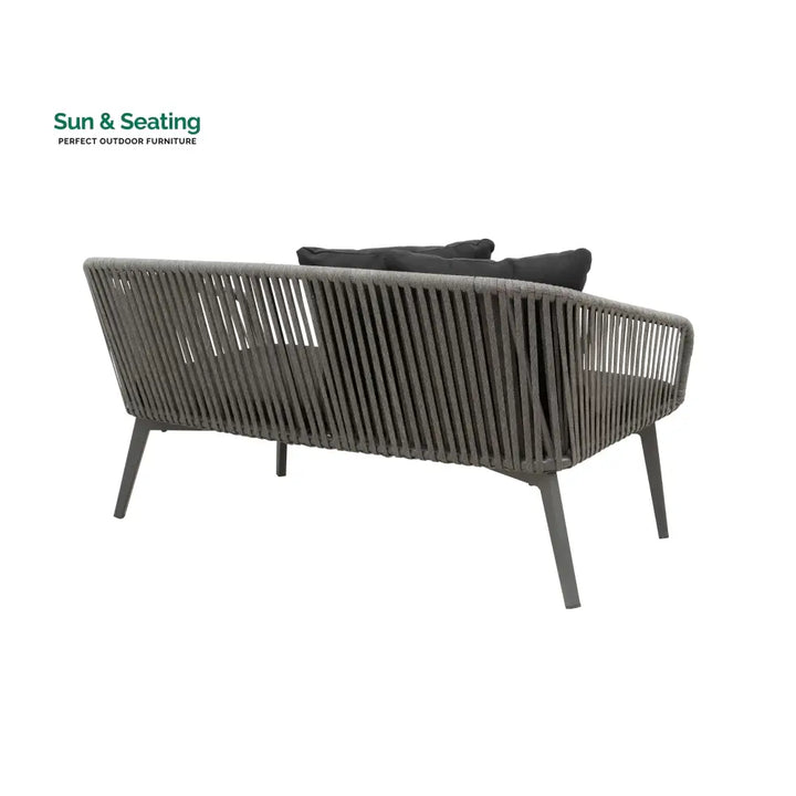 Roxy Outdoor Garden Balcony Sofa Set 2 Seater 2 Single seater and 1 Center Table Set Braid &amp; Rope (Dark Grey) Sofa Sets