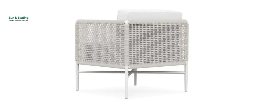 Roza Outdoor Garden Balcony Sofa Set 2 Seater and 2 Single Seater With 1 Center Table Set Braid &amp; Rope (White + Beige)