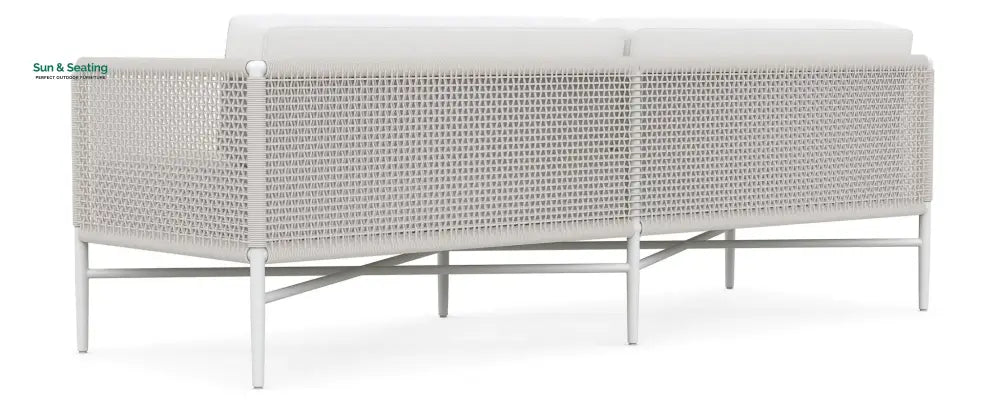 Roza Outdoor Garden Balcony Sofa Set 2 Seater and 2 Single Seater With 1 Center Table Set Braid &amp; Rope (White + Beige)