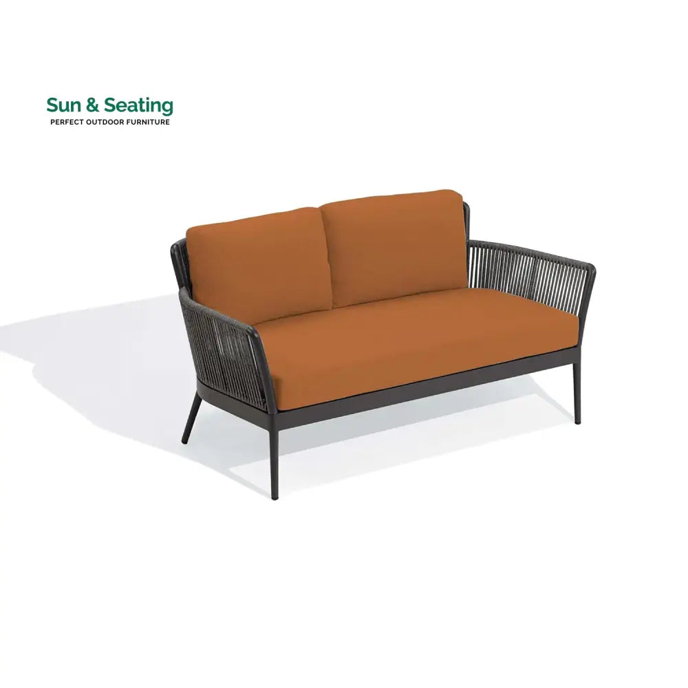 Rua Outdoor Garden Balcony Sofa Set 2 Seater 2 Single Seater 1 Center Table Set (Dark Grey) Braided and Rope Sofa Sets