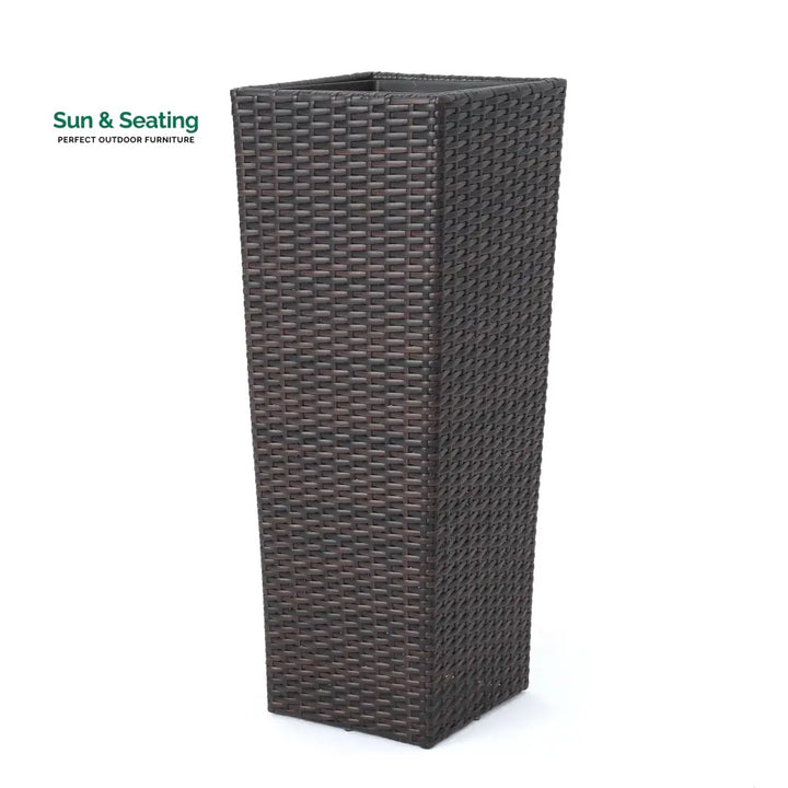 Ruben Outdoor Wicker Planters For Garden Balcony (Dark Brown) set of 2 Planter