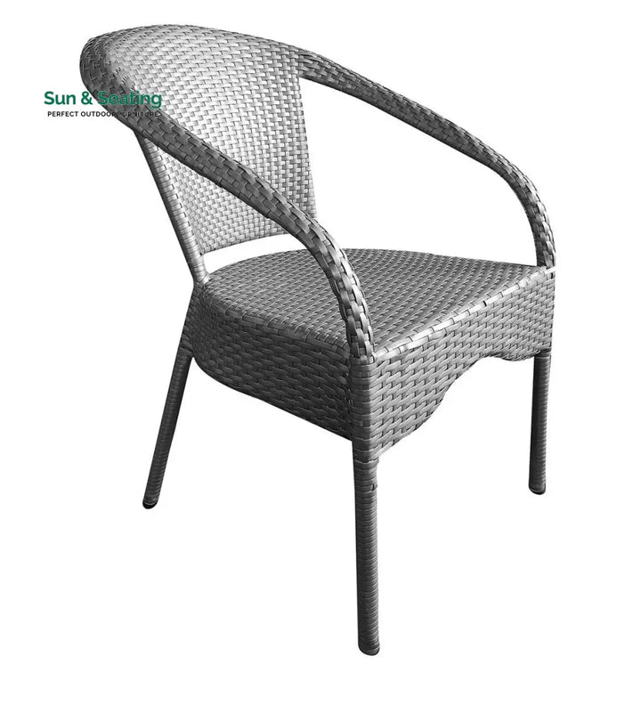 Rudra Outdoor Patio Seating Set 2 Chairs and 1 Table Set (Silver) Coffee Table Sets