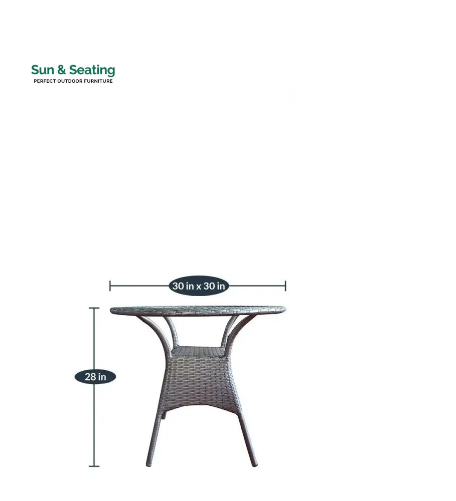 Rudra Outdoor Patio Seating Set 2 Chairs and 1 Table Set (Silver) Coffee Table Sets