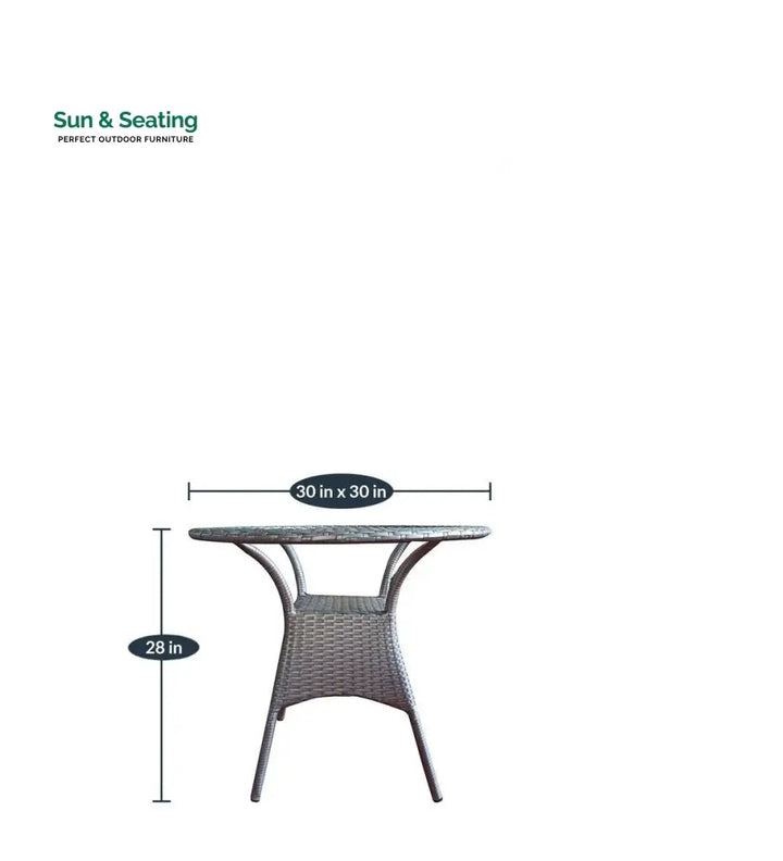 Rudra Outdoor Patio Seating Set 2 Chairs and 1 Table Set (Silver) Coffee Table Sets