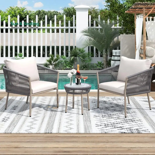Ruqayyah 3-Piece Rope Patio Set - Perfect for Outdoor Patio Set