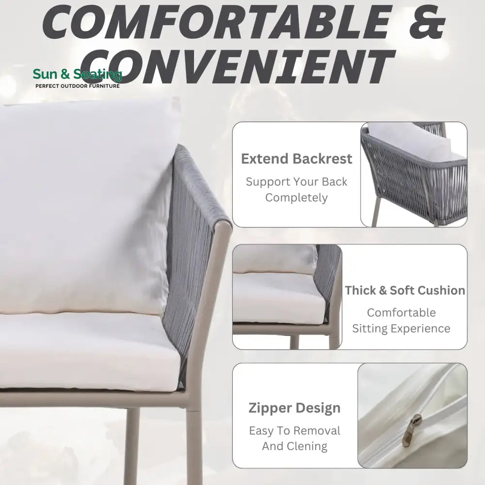 Ruqayyah 3-Piece Rope Patio Set - Perfect for Outdoor Patio Set