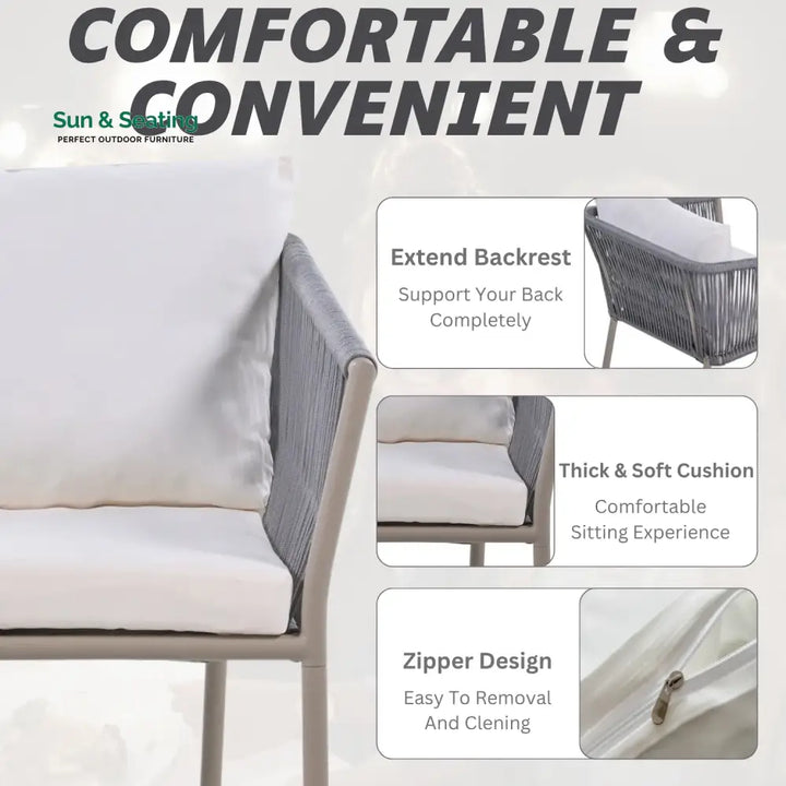 Ruqayyah 3-Piece Rope Patio Set - Perfect for Outdoor Patio Set