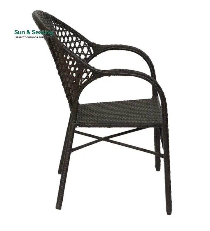 Rutu Outdoor Patio Seating Set 2 Chairs and 1 Table Set (Brown) Coffee Table Sets