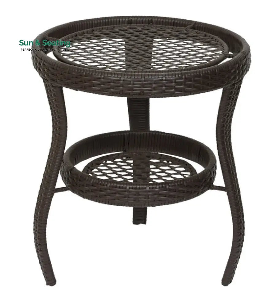 Rutu Outdoor Patio Seating Set 2 Chairs and 1 Table Set (Brown) Coffee Table Sets